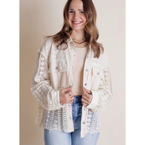 POL All is Wonderful Button Down Shacket - Picture 1 of 3
